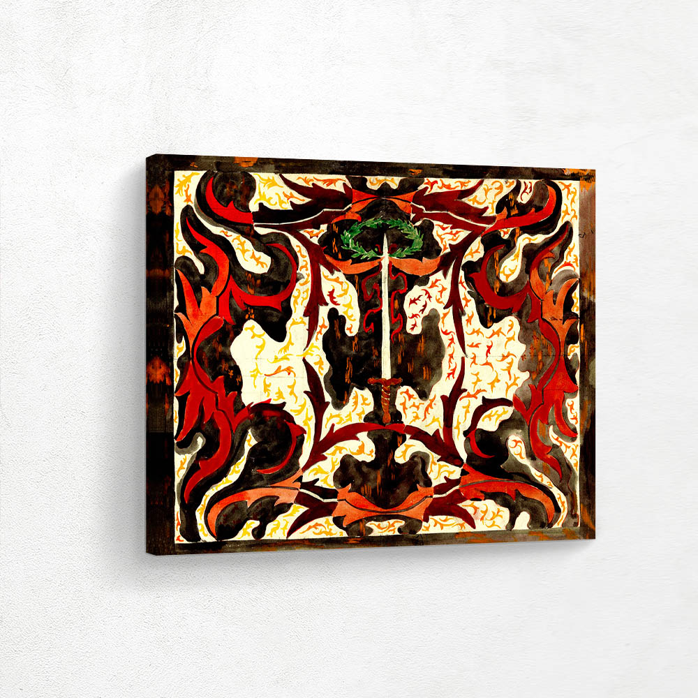 Decorative design with raised épée