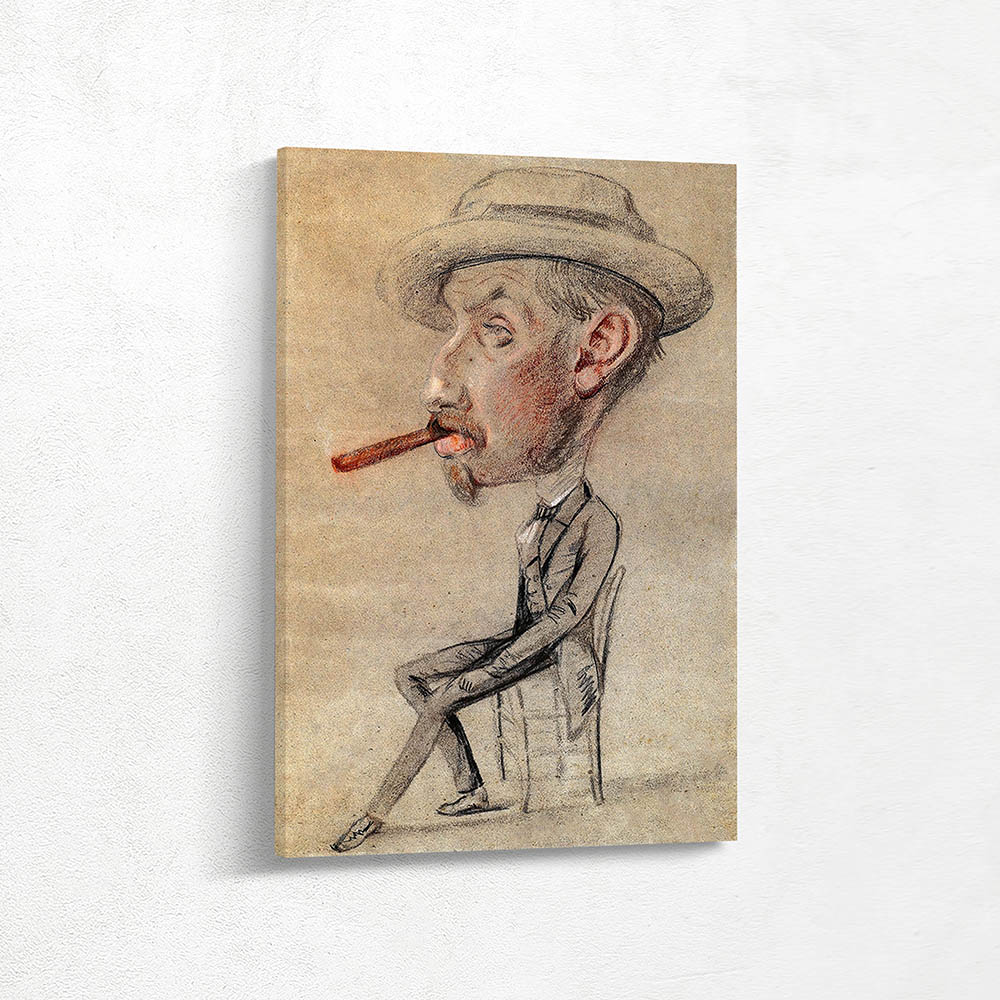 Caricature of a Man with a Big Cigar