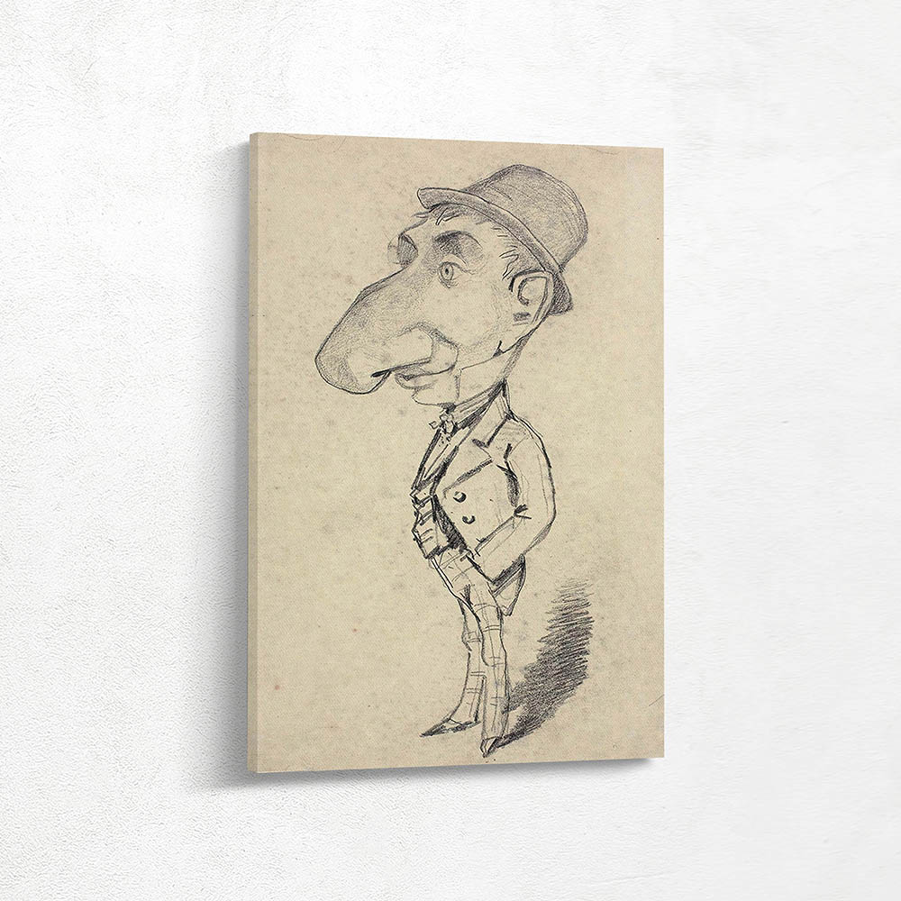 Caricature of a Man with a Large Nose