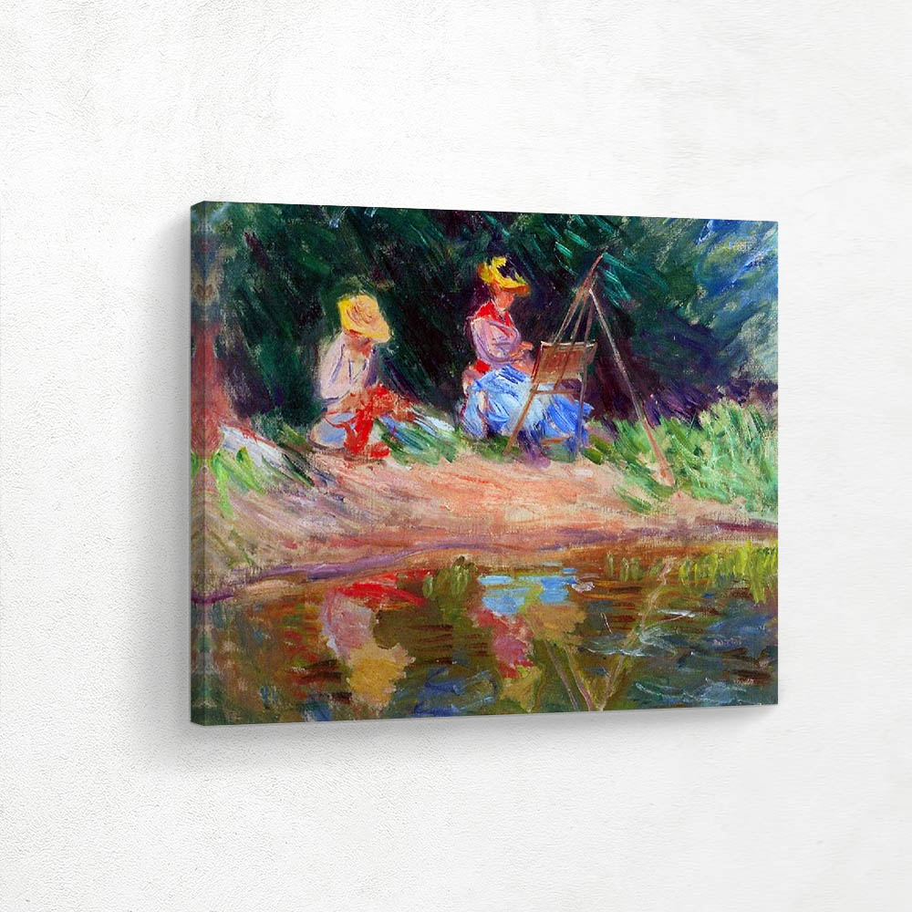 Blanche Monet painting with her sister Suzanne