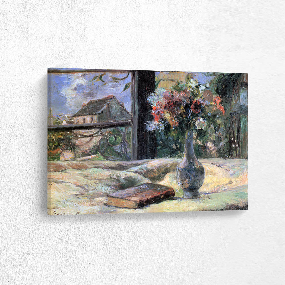 Still life Vase with flowers on the window