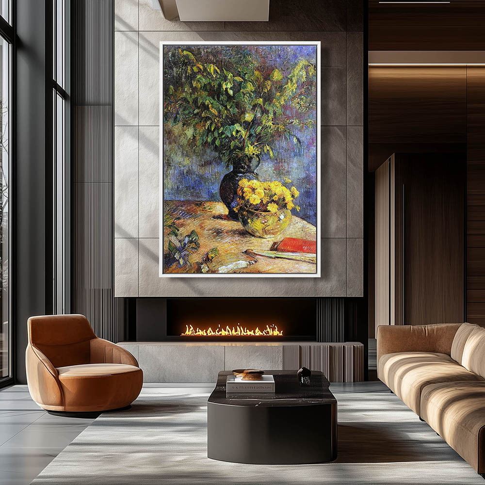 Two vases of flowers and a fan - Image 4