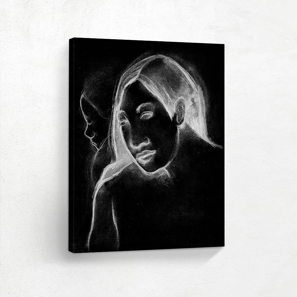 Heads of Tahitian Women Frontal and Profile Views