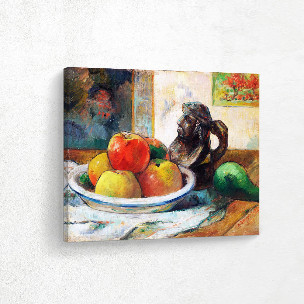 Still Life with Apples a Pear and a Ceramic Portrait Jug