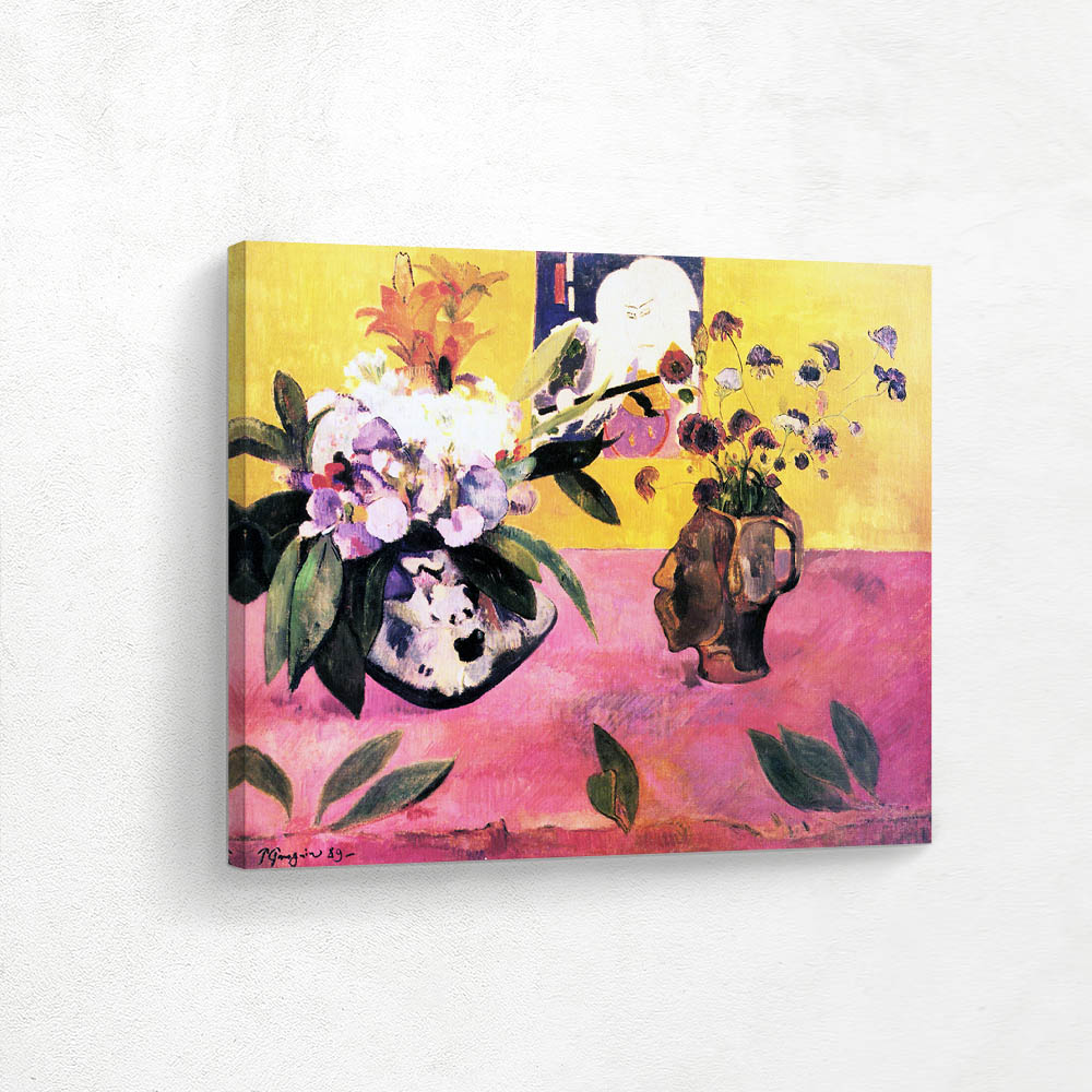 Still Life with Head-Shaped Vase and Japanese Woodcut