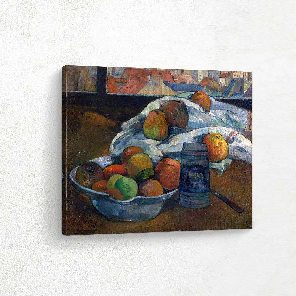 Bowl of Fruit and Tankard Before a Window