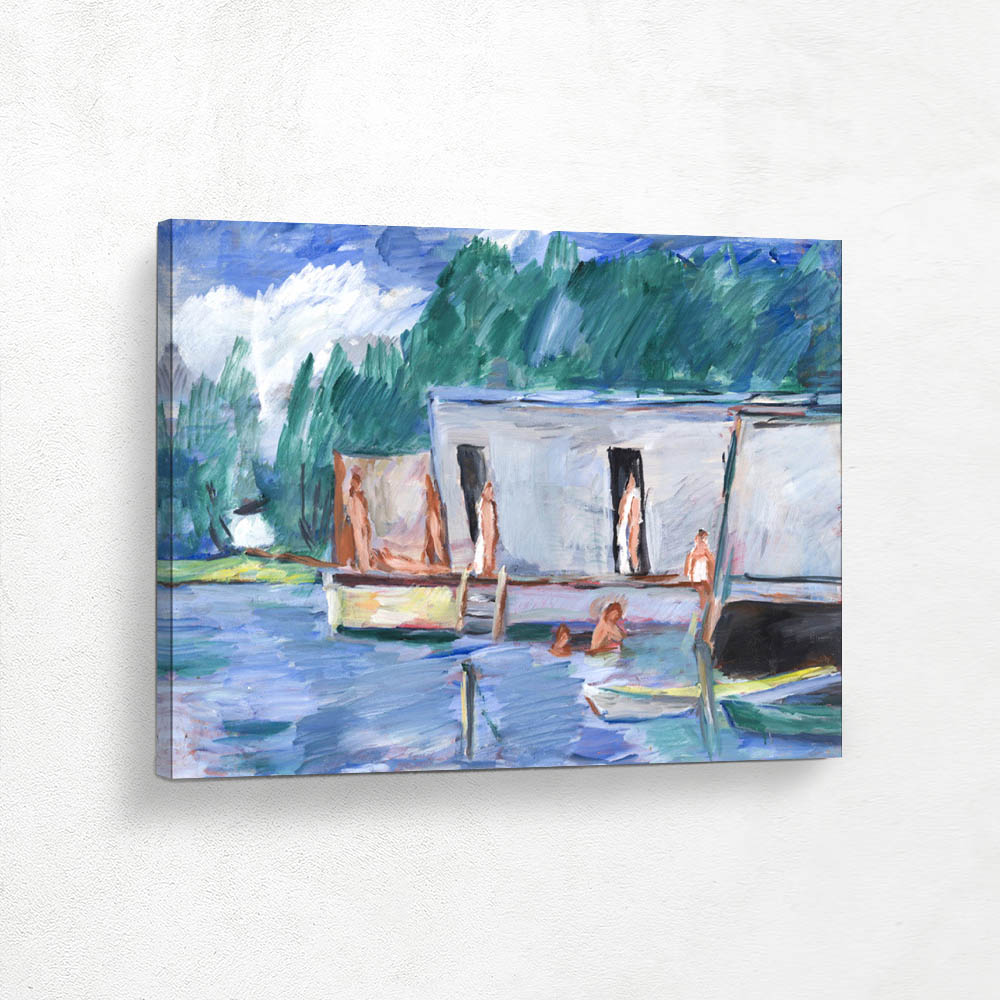 River view with bathhouses