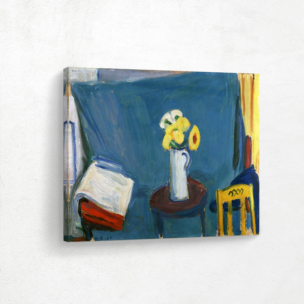 Yellow flowers on blue