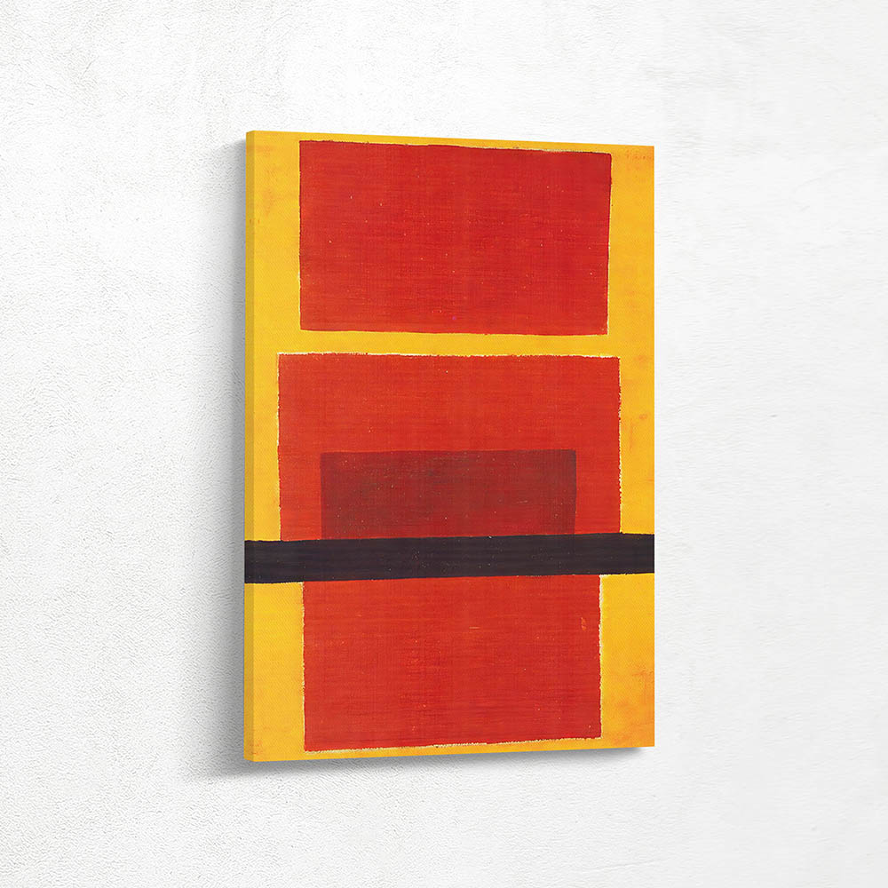 Abstract Non-Objective Composition Painting in Color Blocks for Home Decor, Framed Canvas Wall Decor and Large Metal Wall Art
