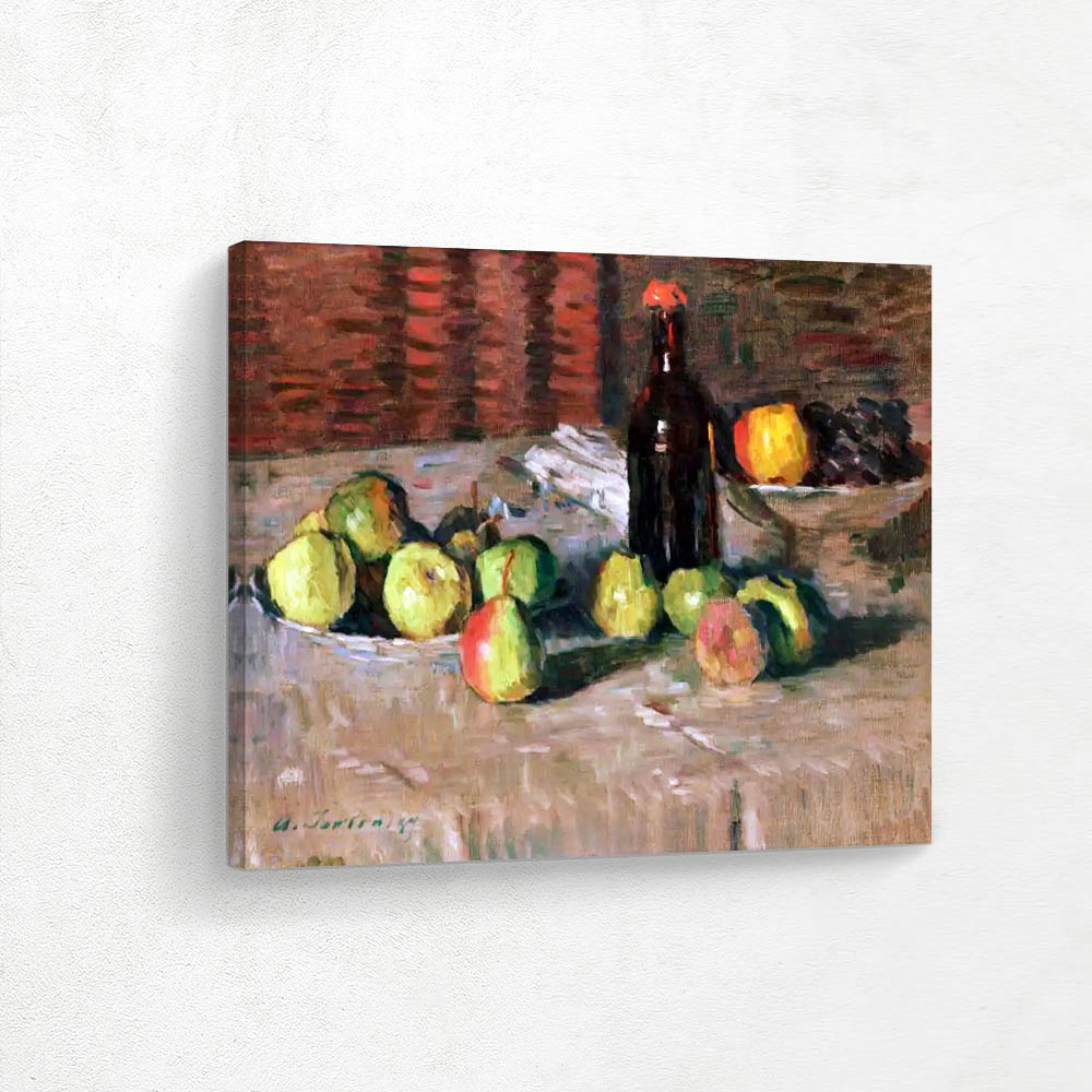 Still Life with Apples and Bottle