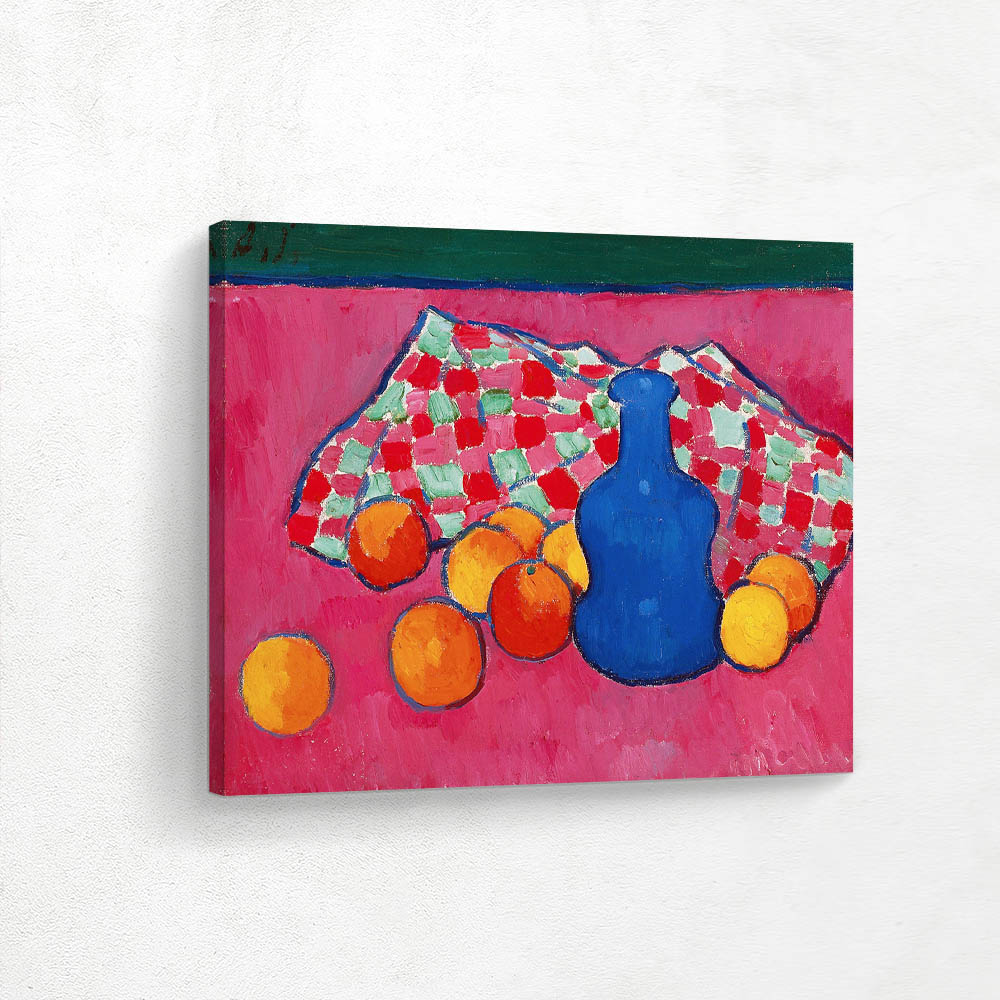 Blue Vase with Oranges