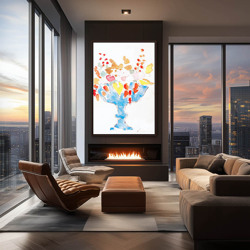 Flowers in Blue Vase - Image 3