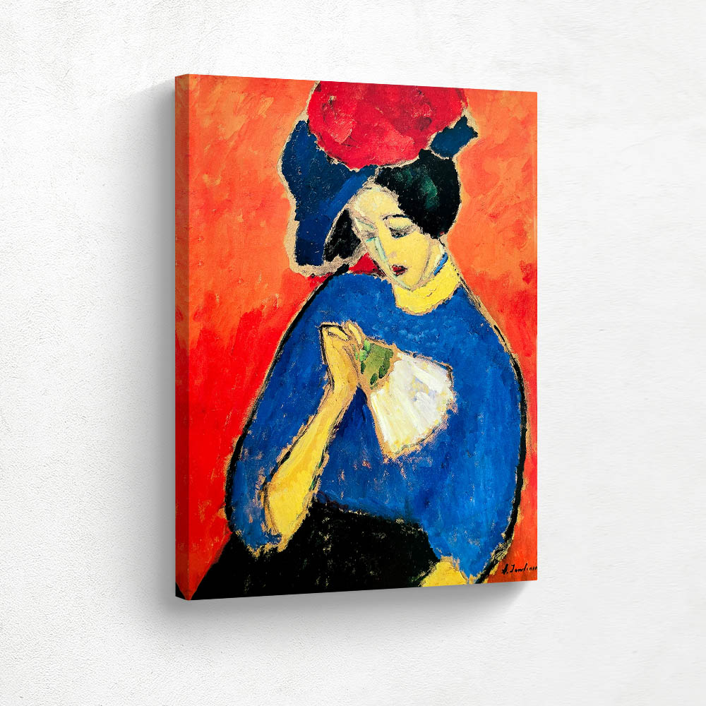 Painting of a Woman with a Red Hat