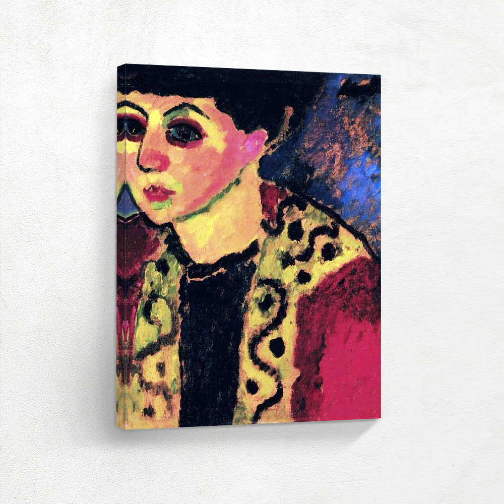 Lady in Front of a Blue Background