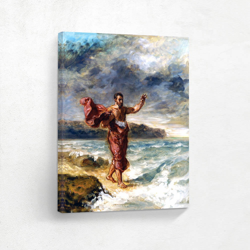 Demosthenes practices declaiming on the sea beach