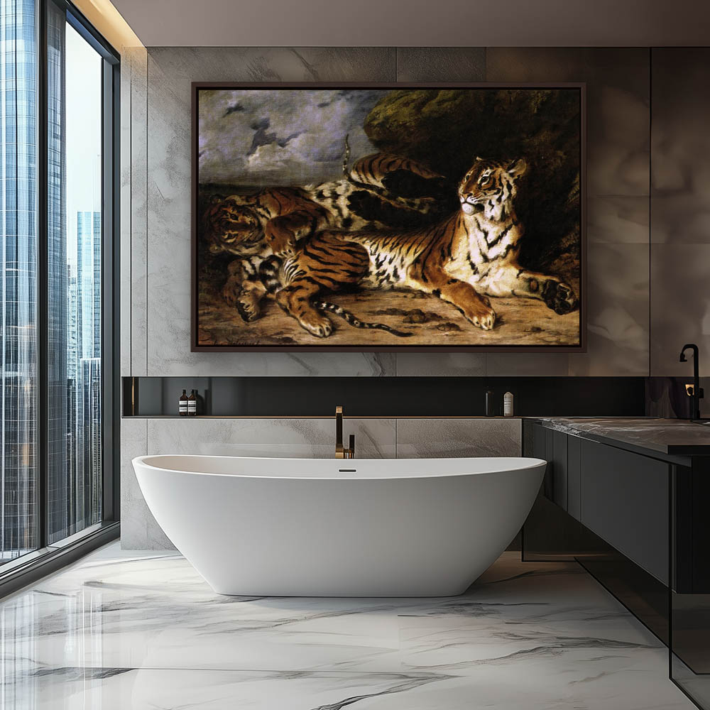Young tiger playing with his mother - Image 3