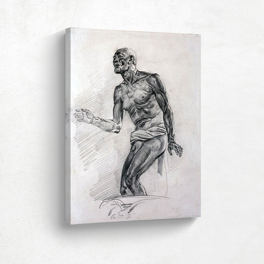 Study of a Male Nude Study for The Death of Seneca