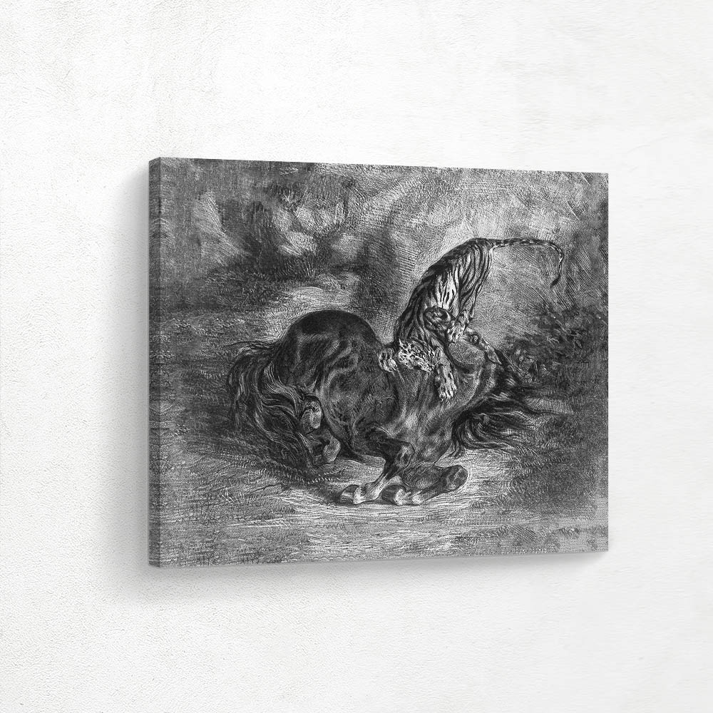 Wild horse struck down by a tiger