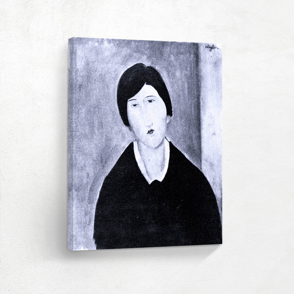 Painting of a Woman in Black and White