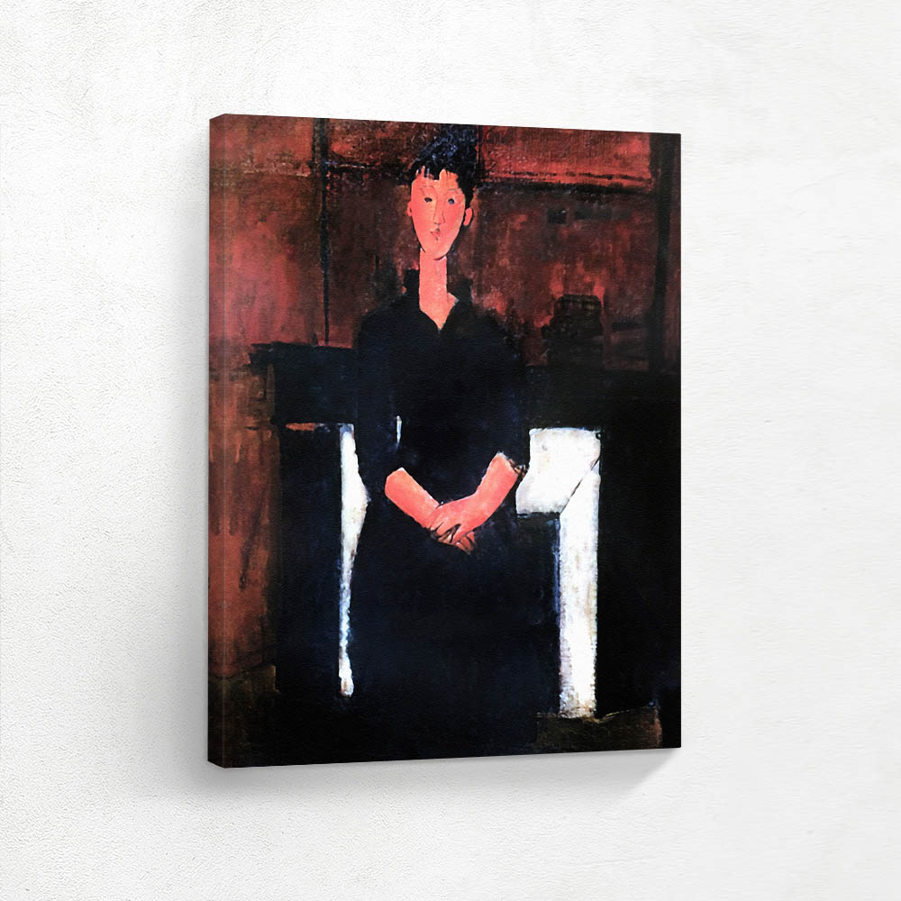 Woman Model Standing in Front of a Fireplace