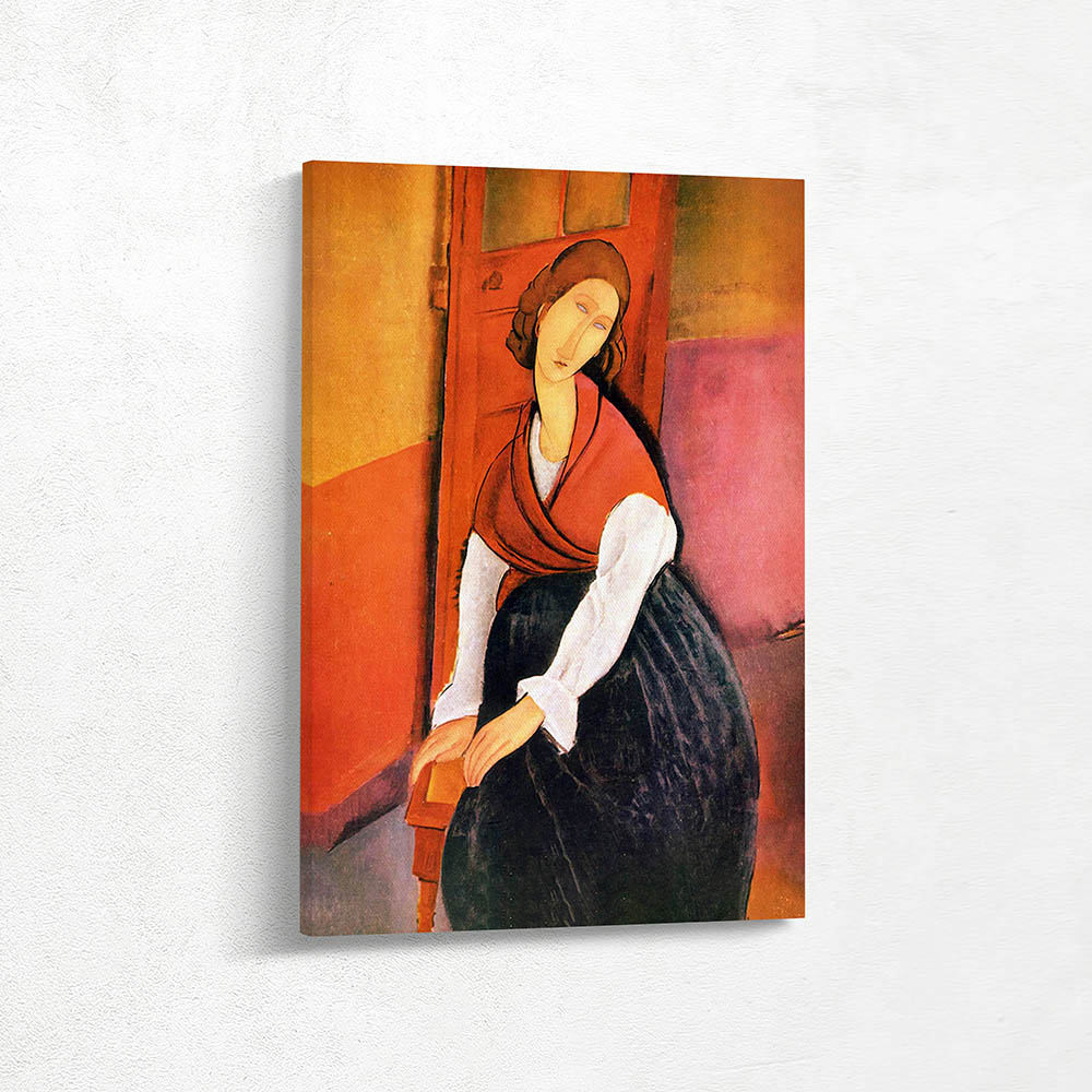 Portrait of Model Jeanne Hebuterne in Front of the Door  Seated