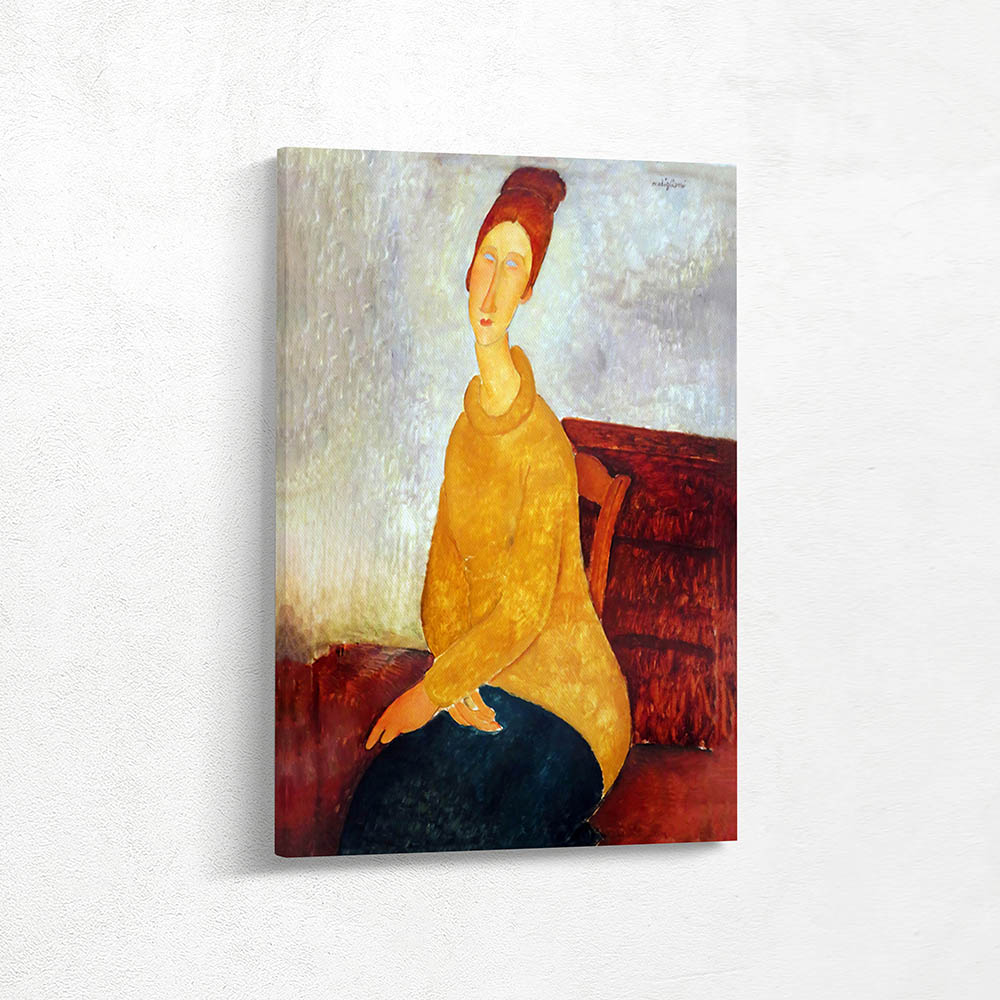 Model Jeanne Hebuterne in Yellow Sweater