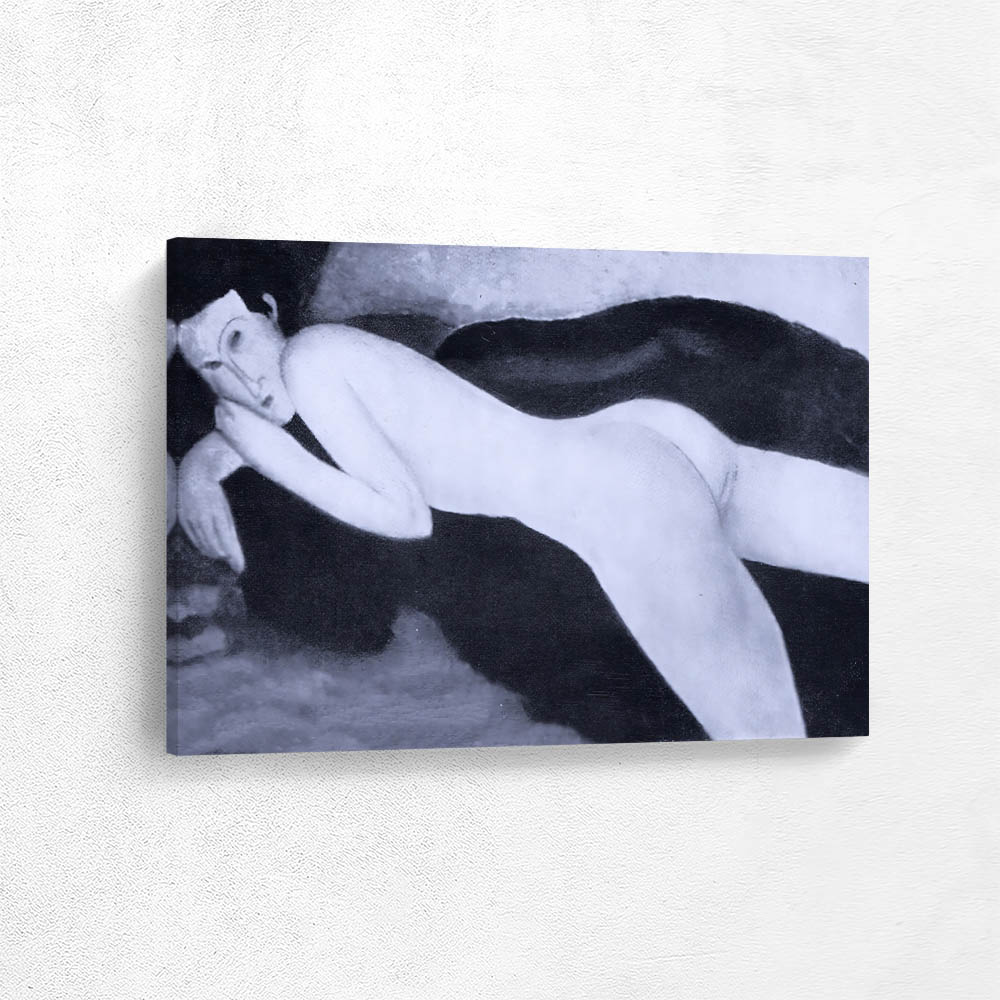 Reclining Nude From Back in Black and White