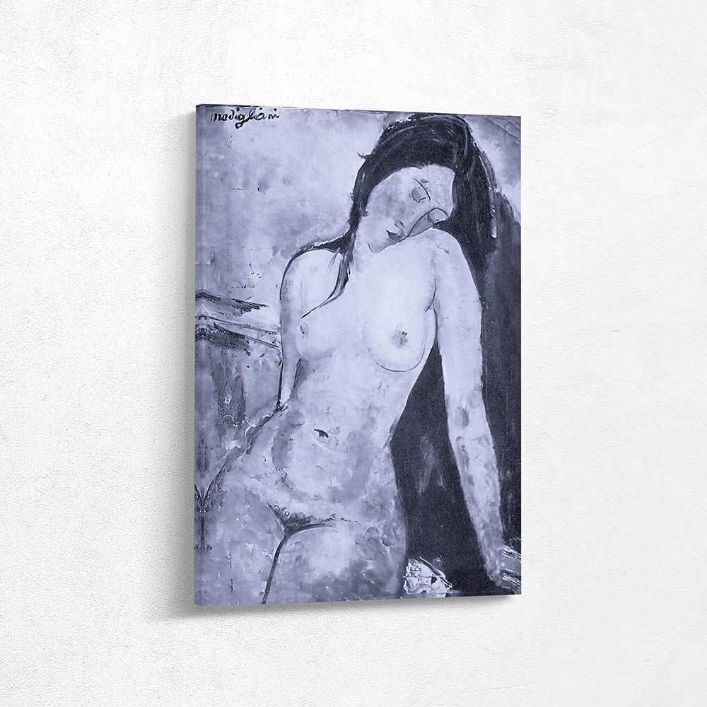 Female Nude Leaning Back in Black and White