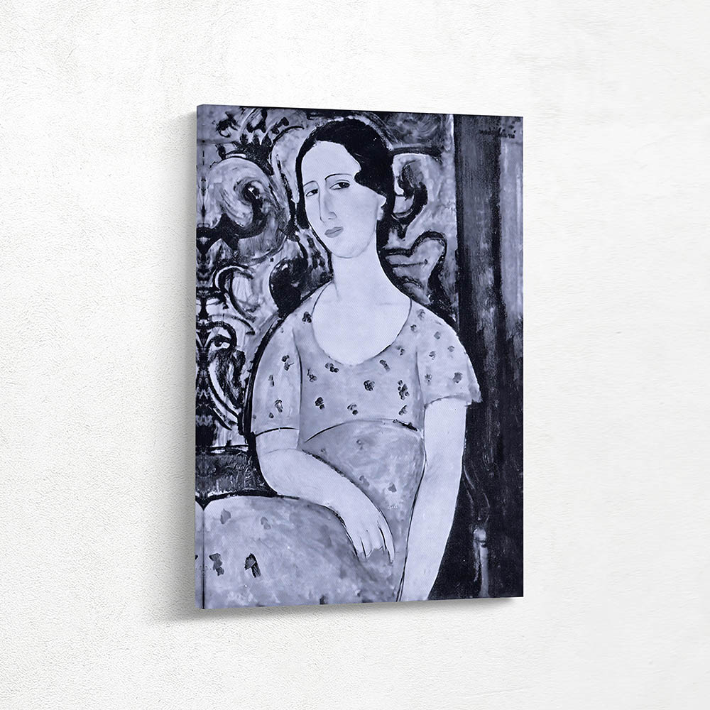 Young Woman in a Yellow Dress in Black and White