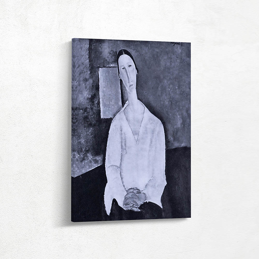 Madame Zborowska with Clasped Hands in Black and White