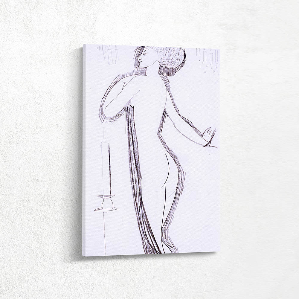 Female Nude with Lighted Candle