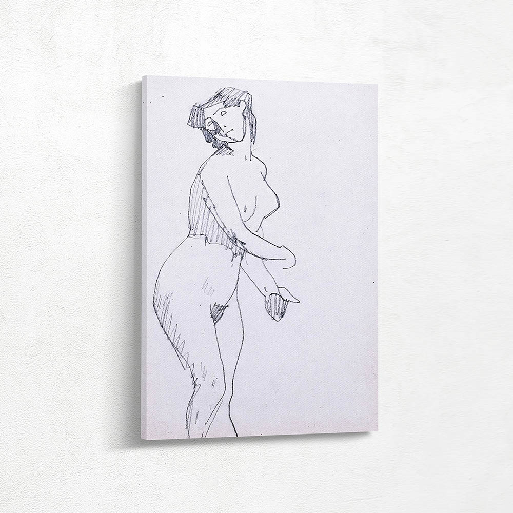 Standing Three Quarters to the Right Left Hand Close to Body