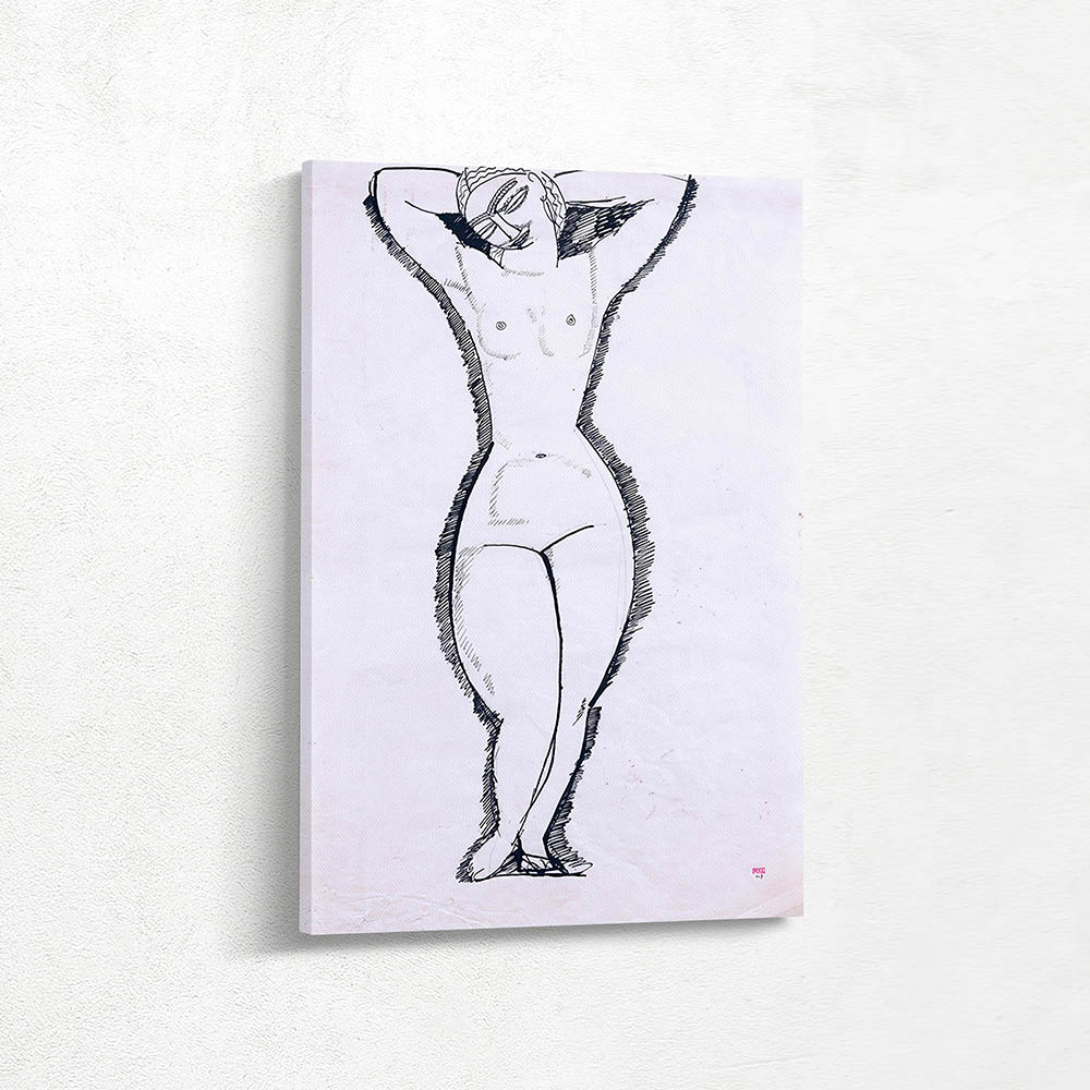 Standing Nude with Raised Arms