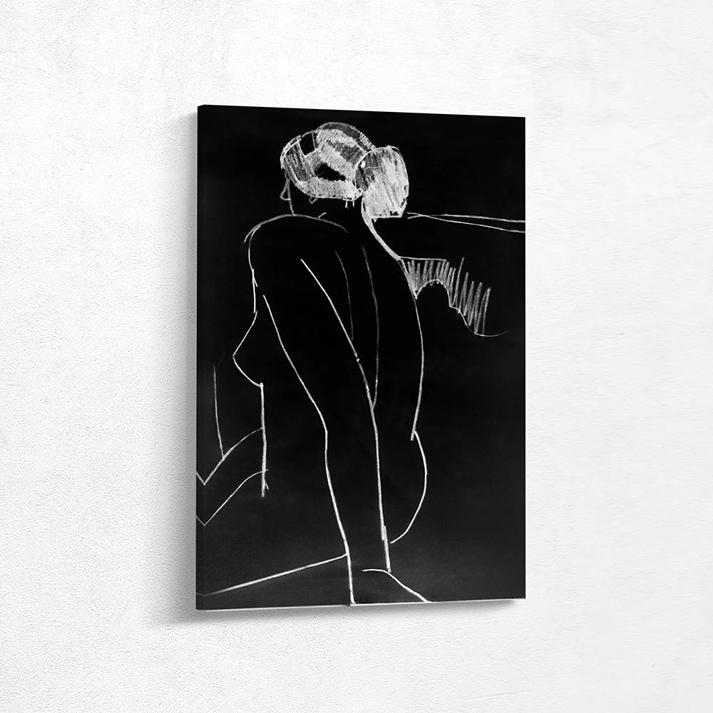 Seated Female Nude Back View Three Quarters to Left