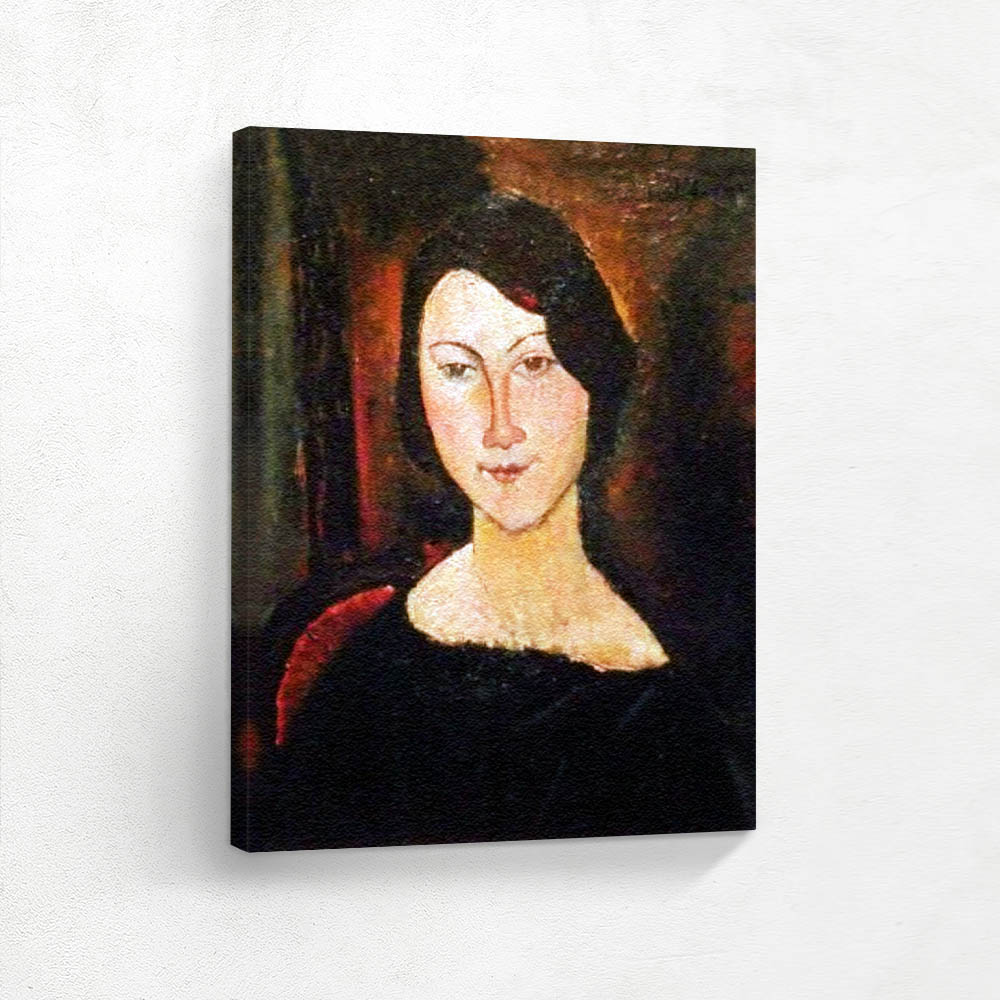 Seated Woman in Black Dress