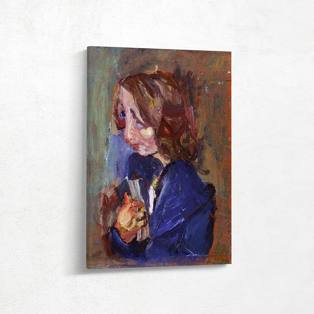 Portrait of a young girl Girl in blue blouse