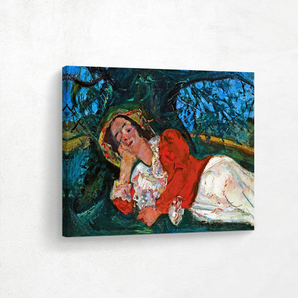 The nap, Woman lying under a tree