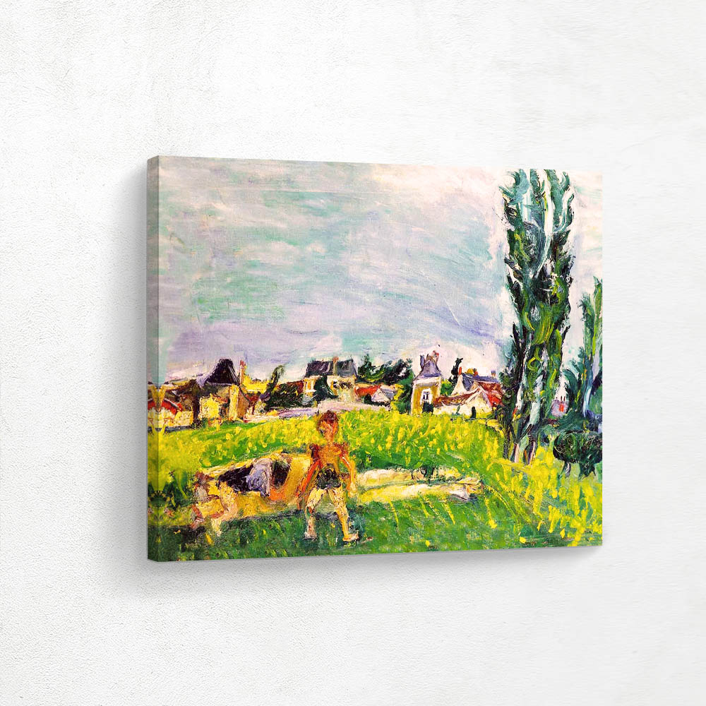 Two Children At Champigny Under A Blue Sky