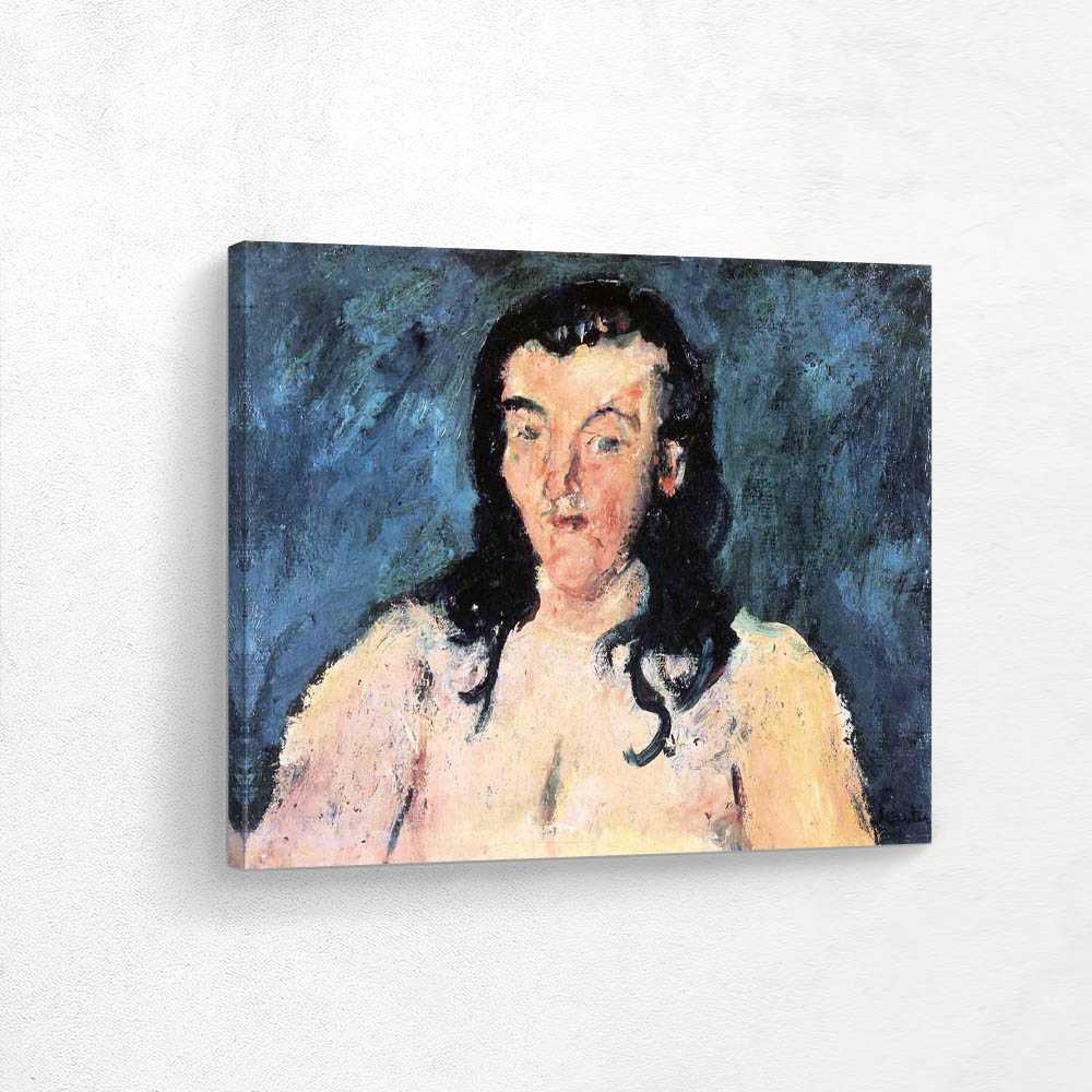 Womans Torso with Blue Background