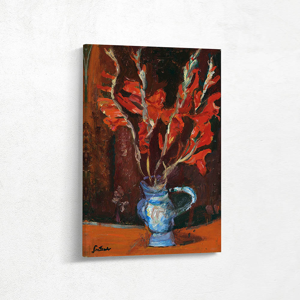 Red gladioli in a vase Red gladioli in a vase