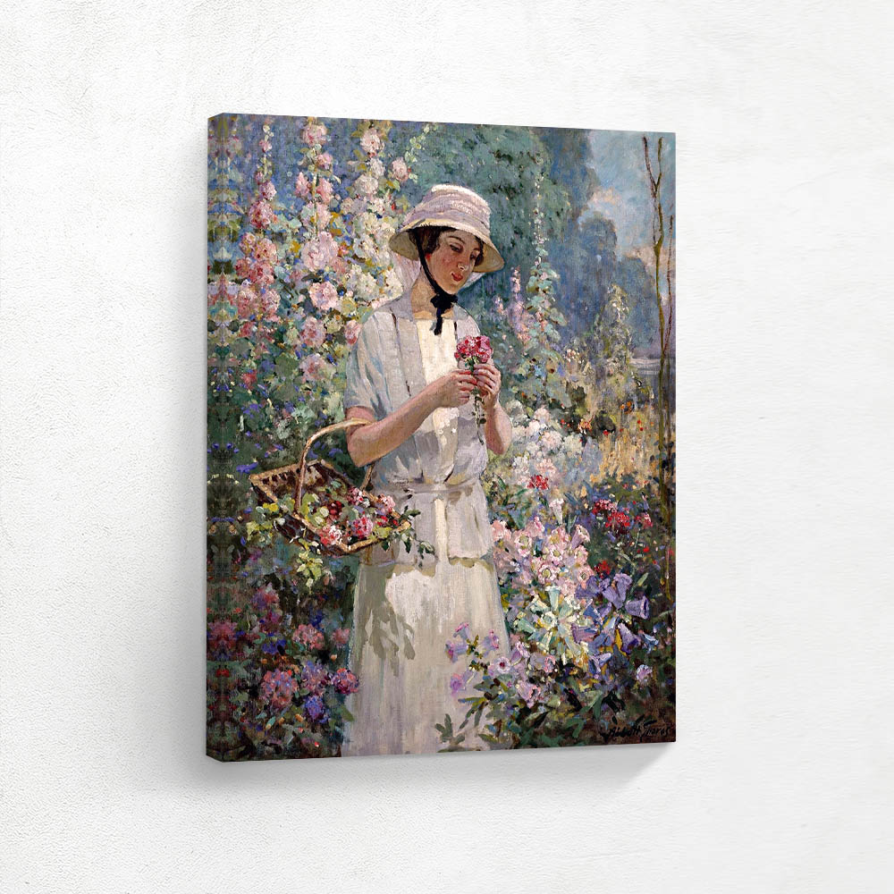 Woman in the Garden with a Flower Basket