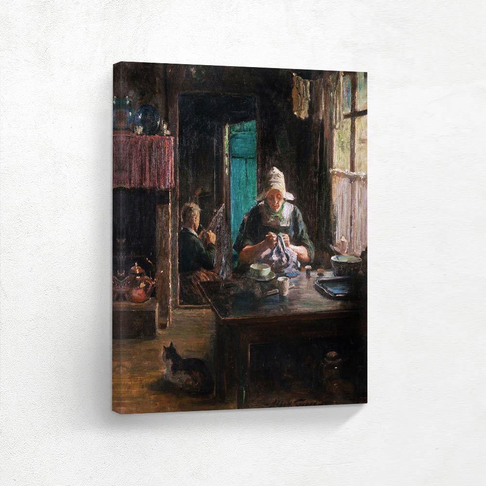 Grandmother Sewing at the Table