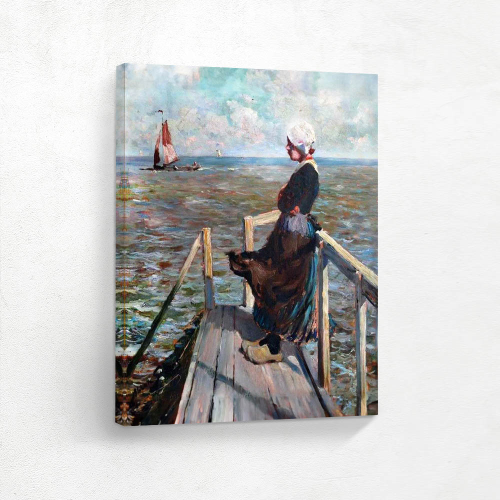 Young Woman Waiting for the Return of the Sailboat