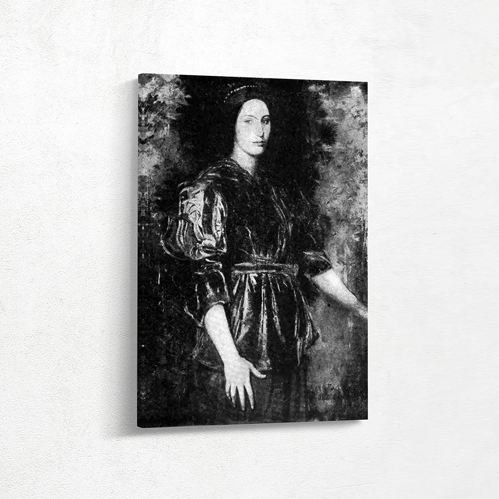 Young Woman in Olive Plush in Black and White