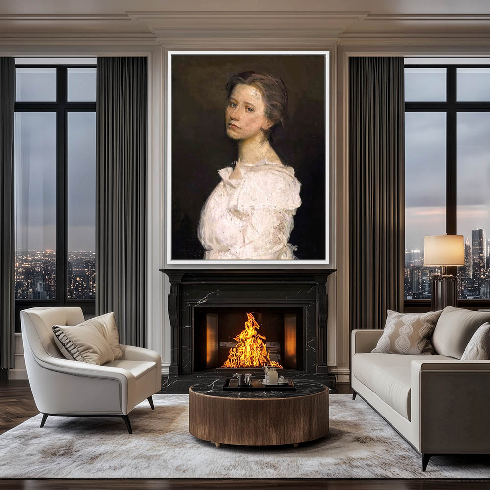 Young Woman in White - Image 4