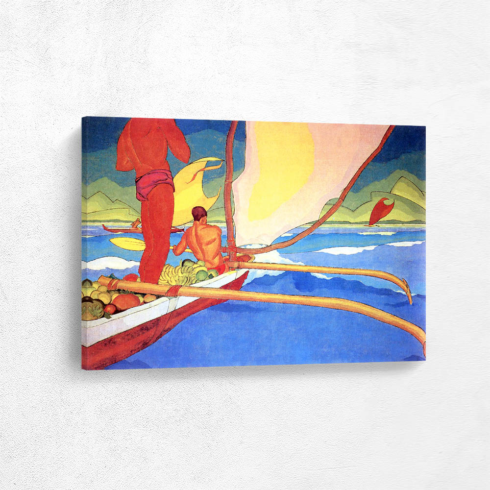 Men In An Outrigger Headed For Shore