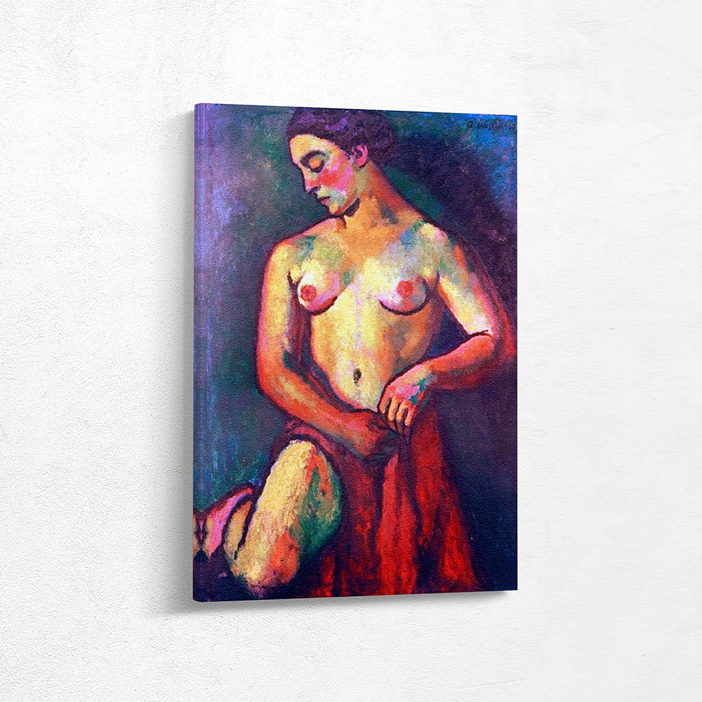 The Red Skirt Half Nude Woman