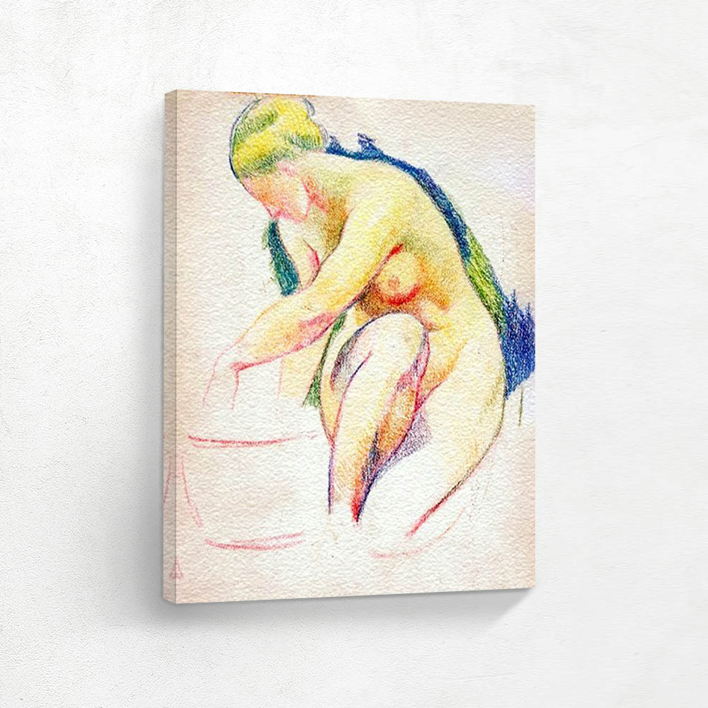 Seated Female Nude Washing Herself
