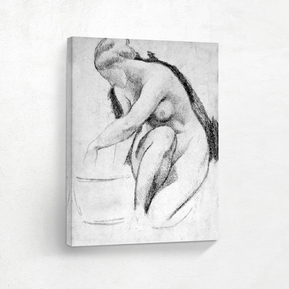 Seated Female Nude Washing Herself Seated Female Nude Washing Herself