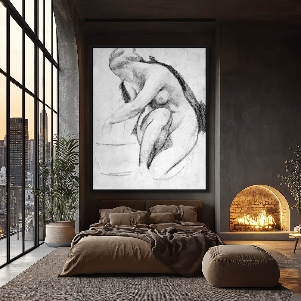 Seated Female Nude Washing Herself - Image 2